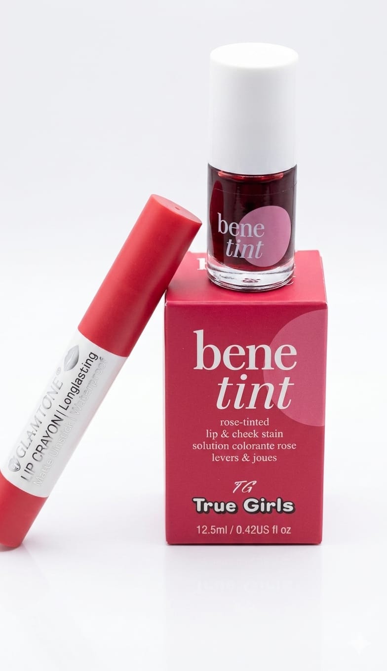 Korean Glass Skin Lip Combo | Bene Tint + Matte Lip Crayon