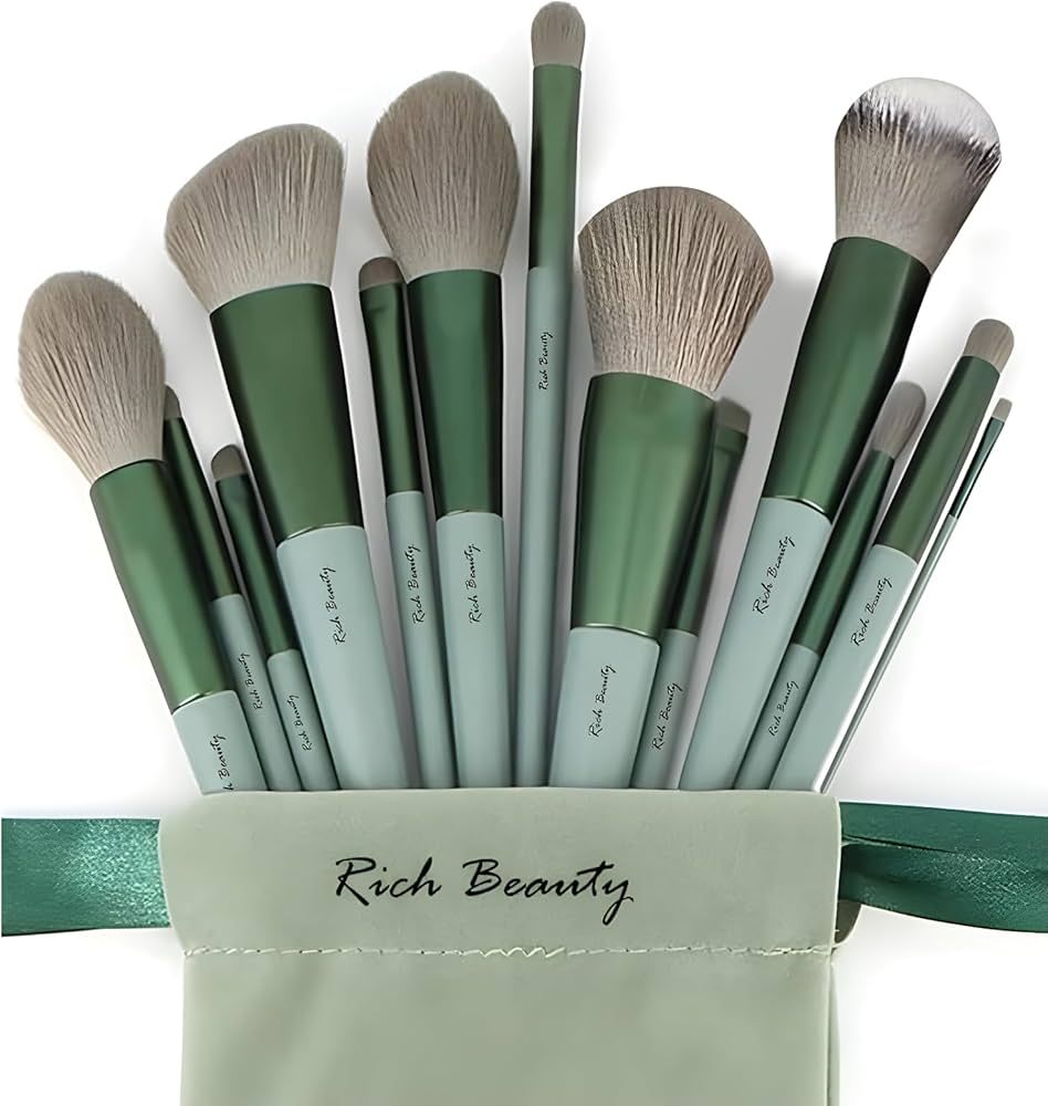 19 Pcs Professional Makeup Brush Set with 6 Beauty Blender Sponges