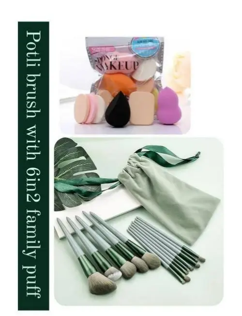 19 Pcs Professional Makeup Brush Set with 6 Beauty Blender Sponges